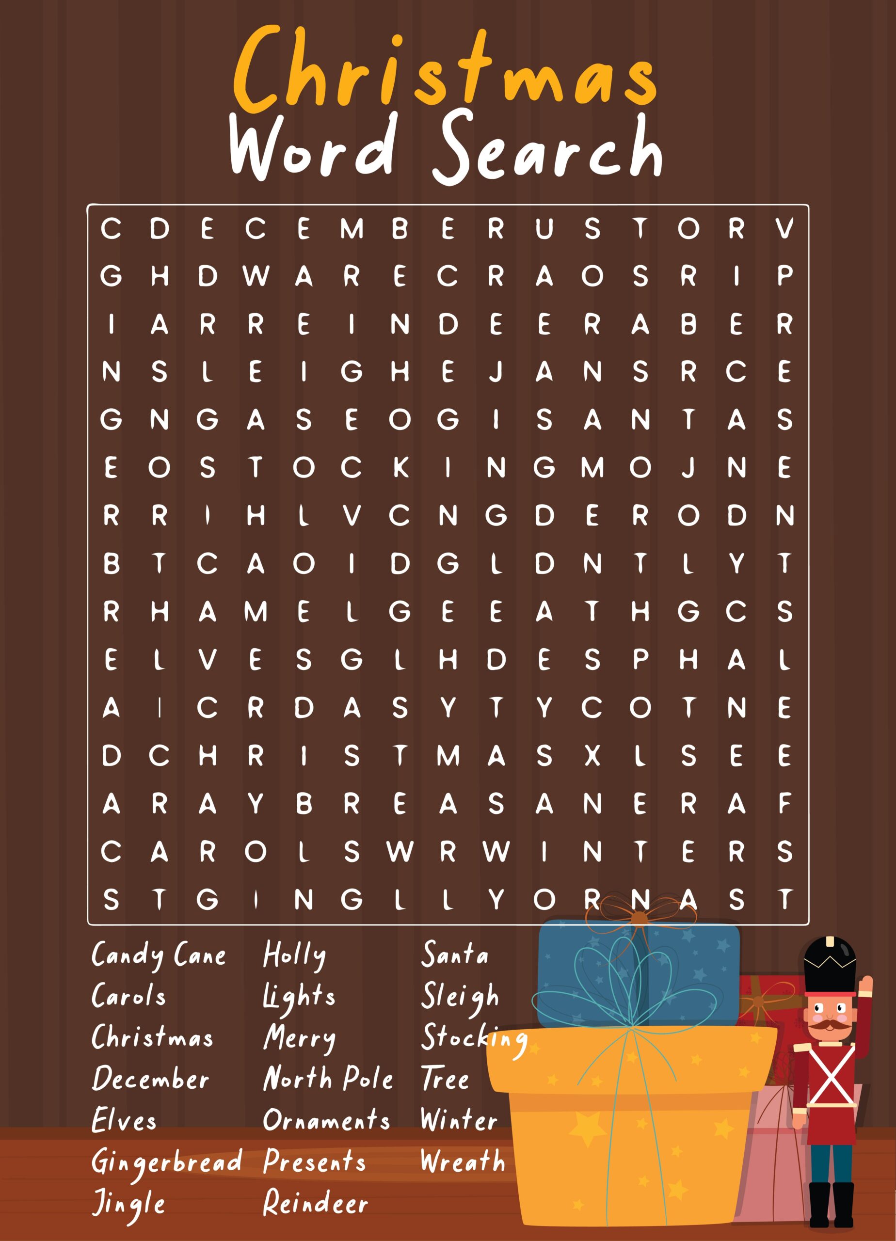 Christmas Activity Printable Printable Calendars AT A GLANCE