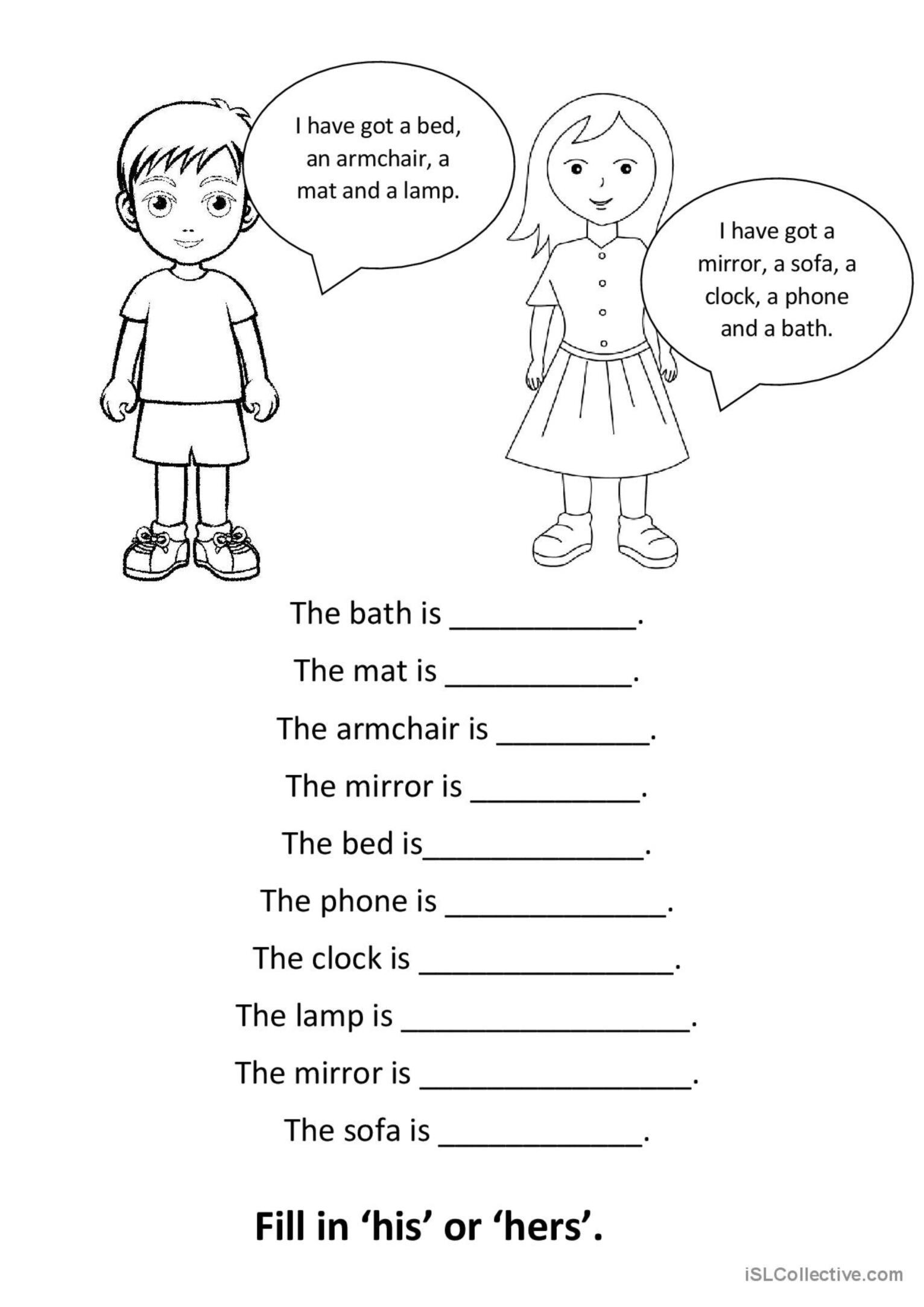 possessive pronouns activities printable
