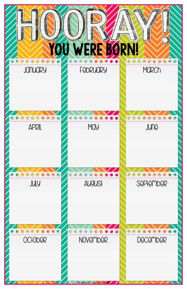 Classroom Birthday Chart Free Printable Templates Printable