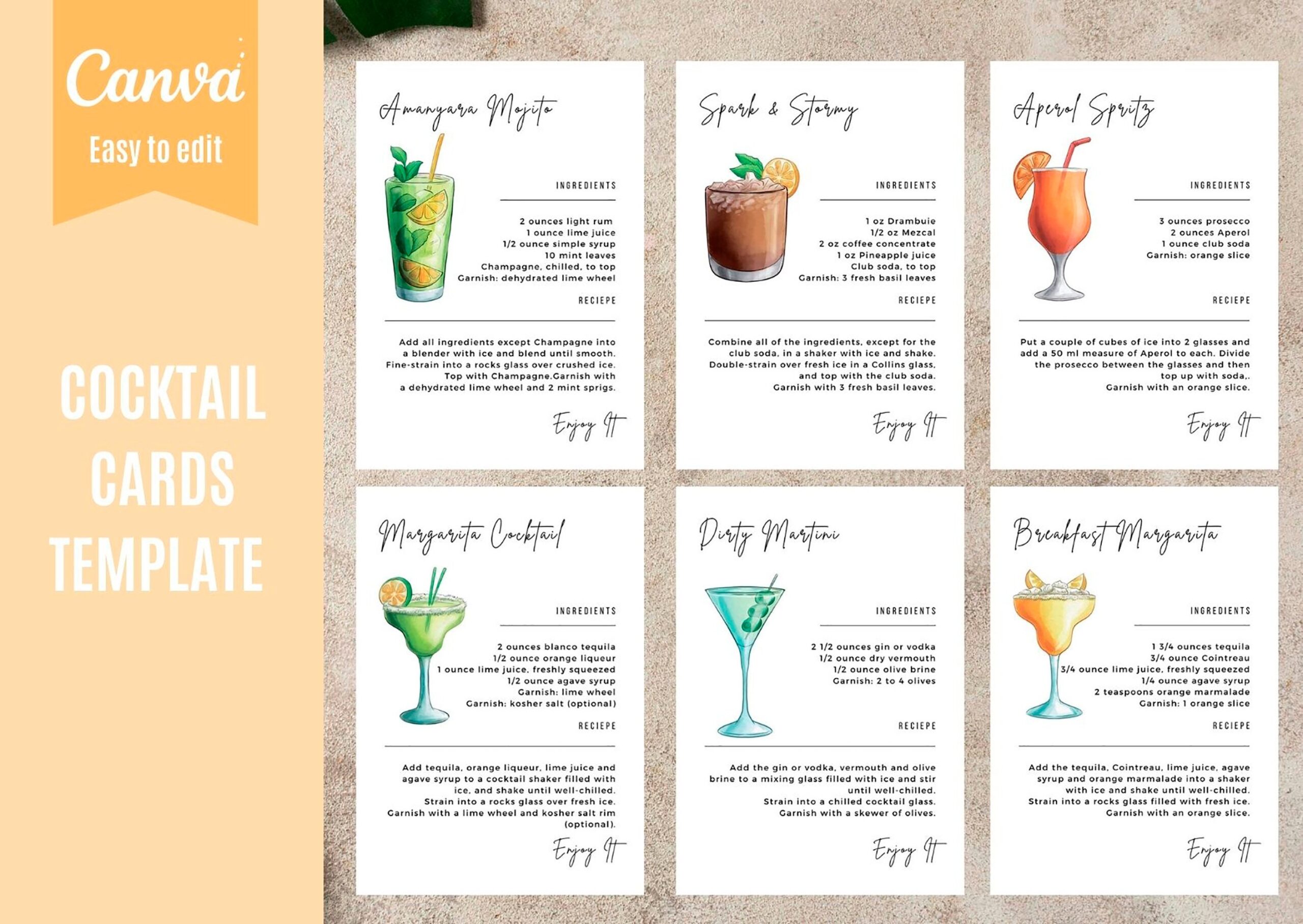 template recipe cards printable