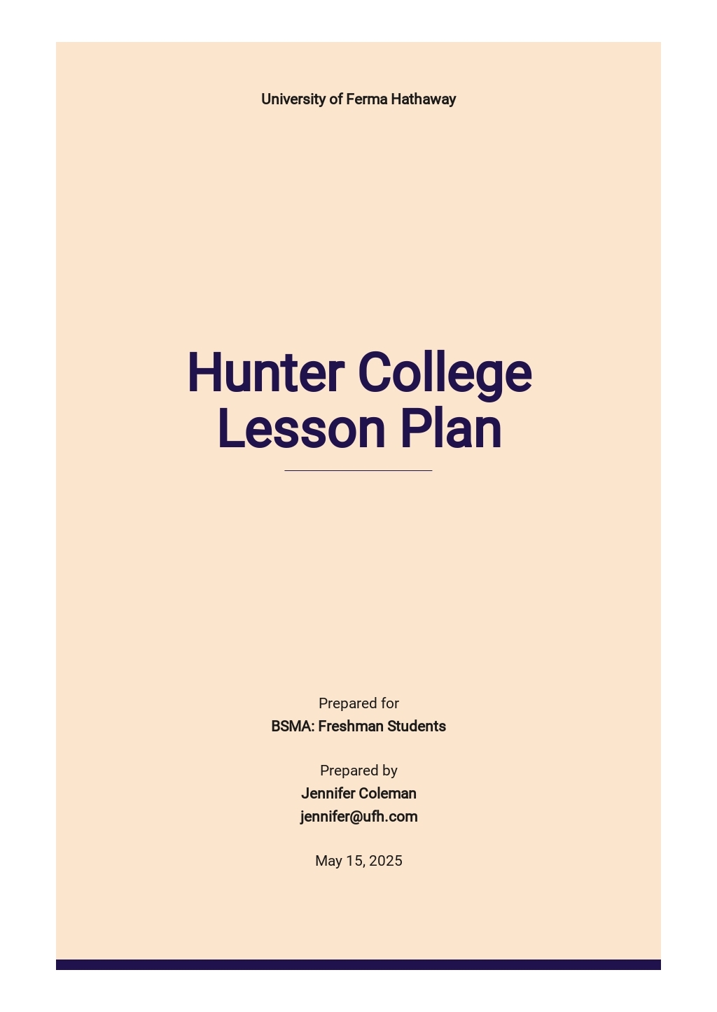 College Lesson Plan Template Google Docs Word Apple Pages PDF 