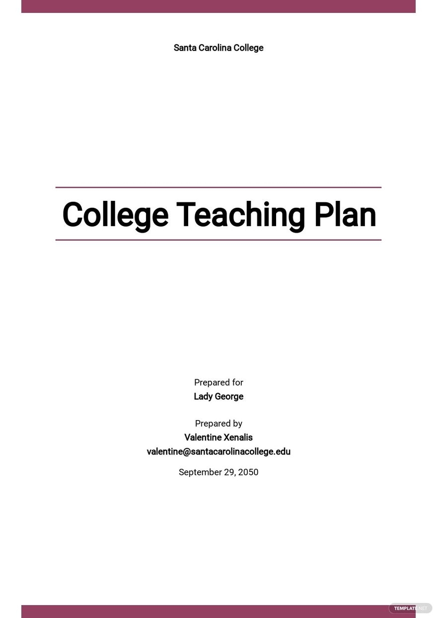 teaching plan template