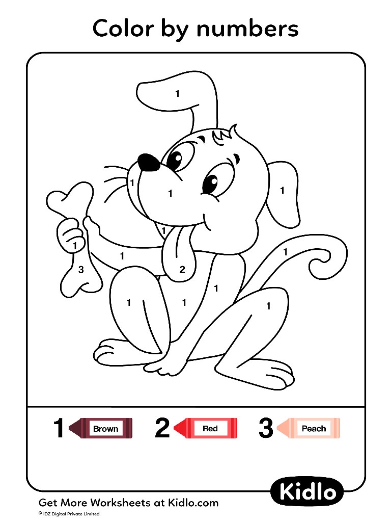 Color By Number Dog Printable