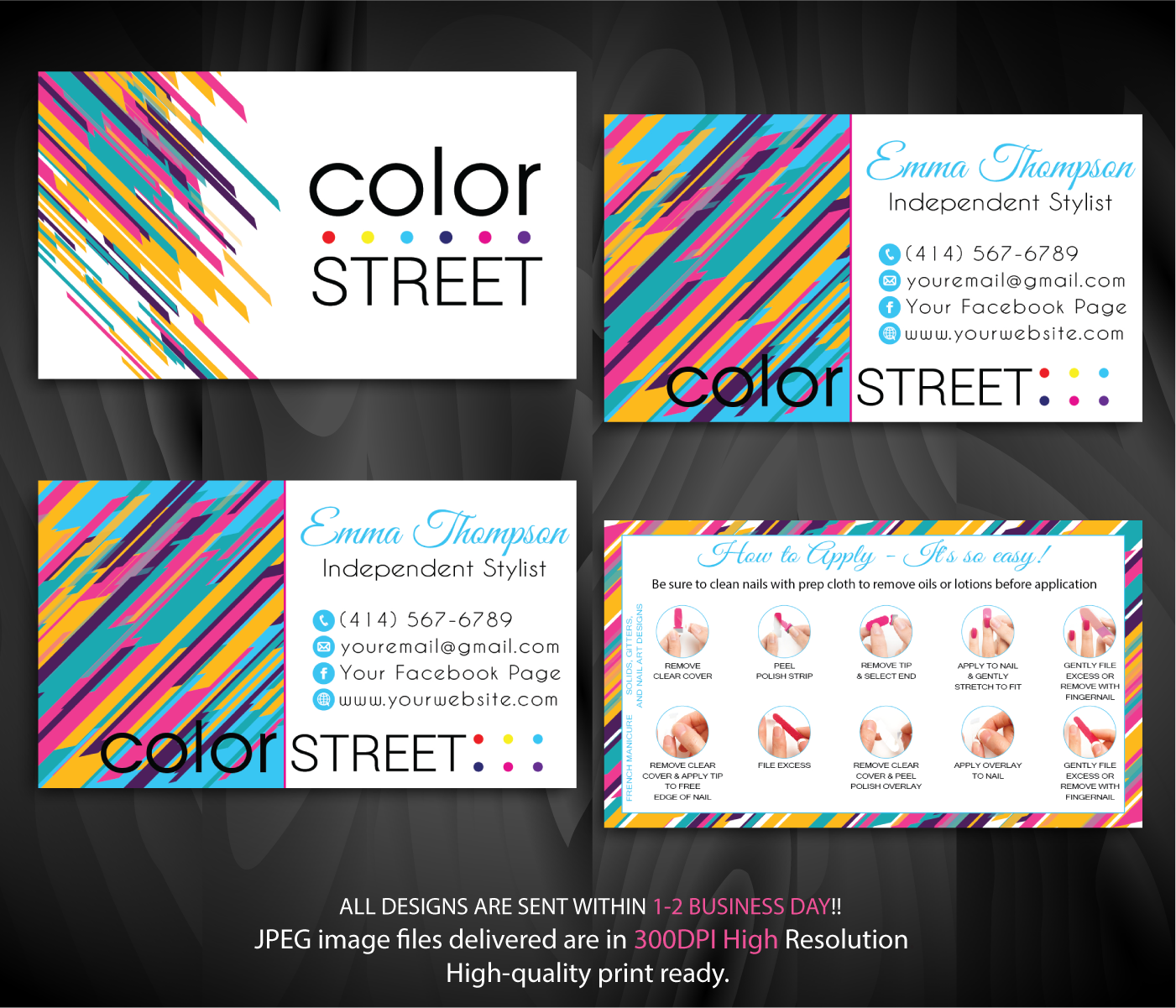 Color Street Business Card Template