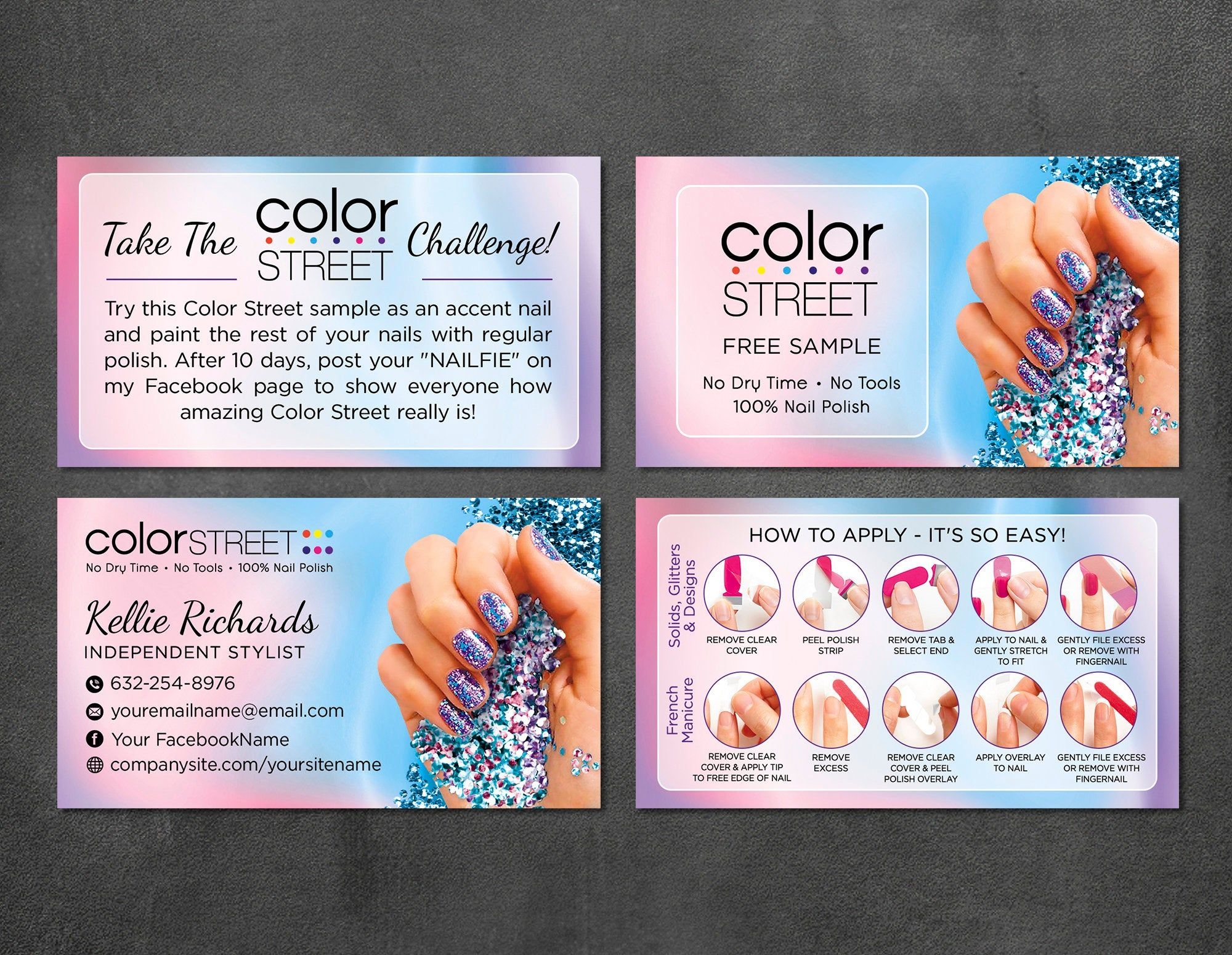 Color Street Sample Cards Color Street Twosie Card Color Street