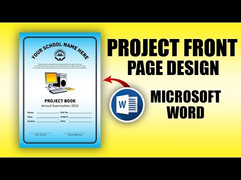Colorful Project Front Page Design In Microsoft Word Printable Front 
