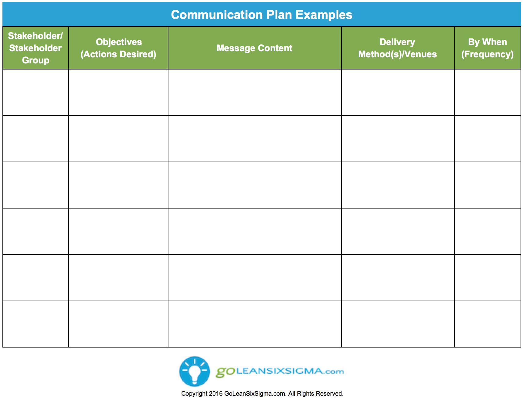 Communication Plan Template Example Communications Plan