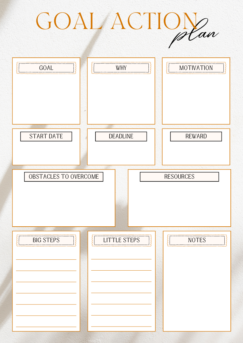 Comprehensive Goal Action Plan