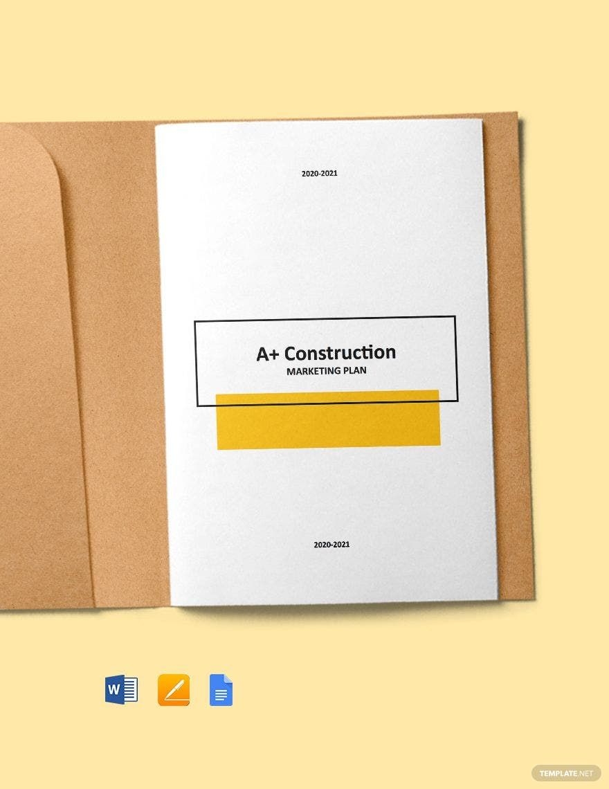 Construction Email Marketing Plan Template In Word Pages Google Docs 