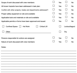 Construction Pre Task Plan Template A Step by Step Guide