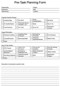 Construction Pre Task Plan Template A Step by Step Guide