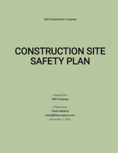 Construction Safety Plan Template 10 Word PDF Documents Download