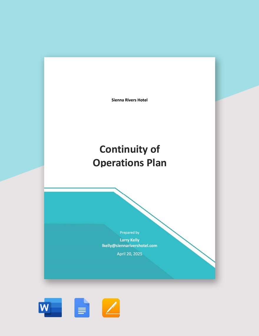 Continuity Of Operations Plan Template In PDF Word Pages Google Docs 