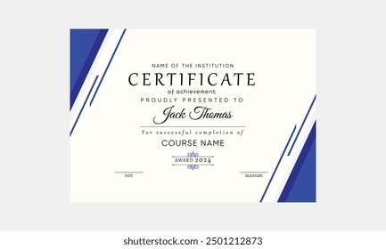 Corporate Printable Certificate Design Certificate Design Stock Vector 