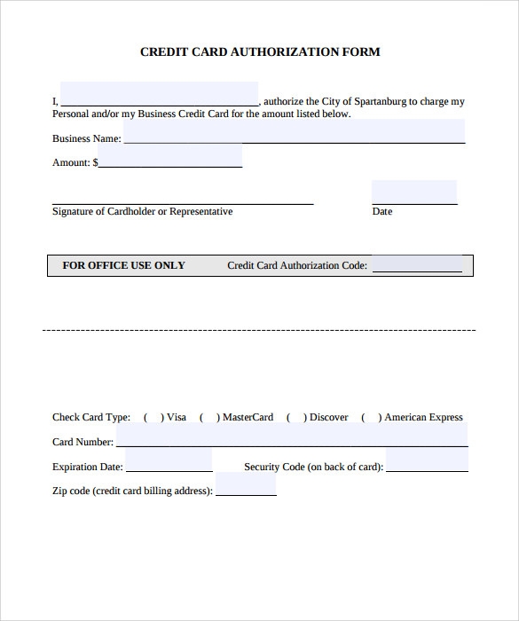 Credit Card Authorization Form Template Word Free FREE PRINTABLE 