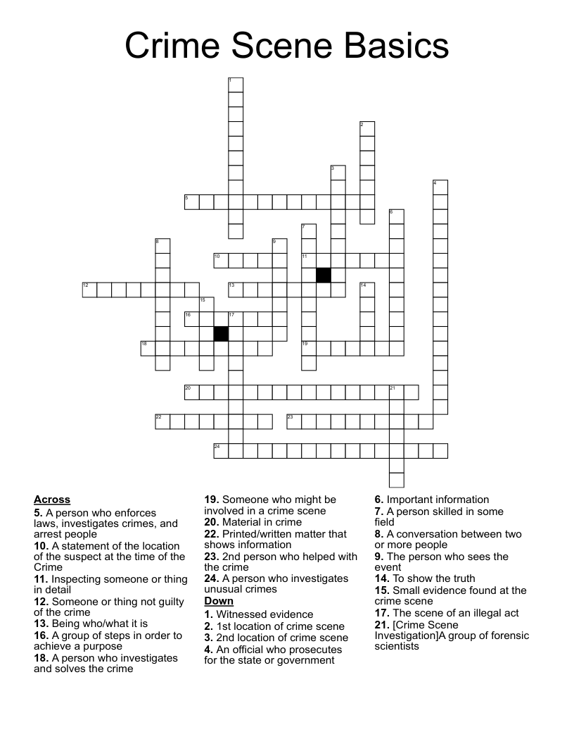 Crime Scene To Courtroom Review Puzzle Template