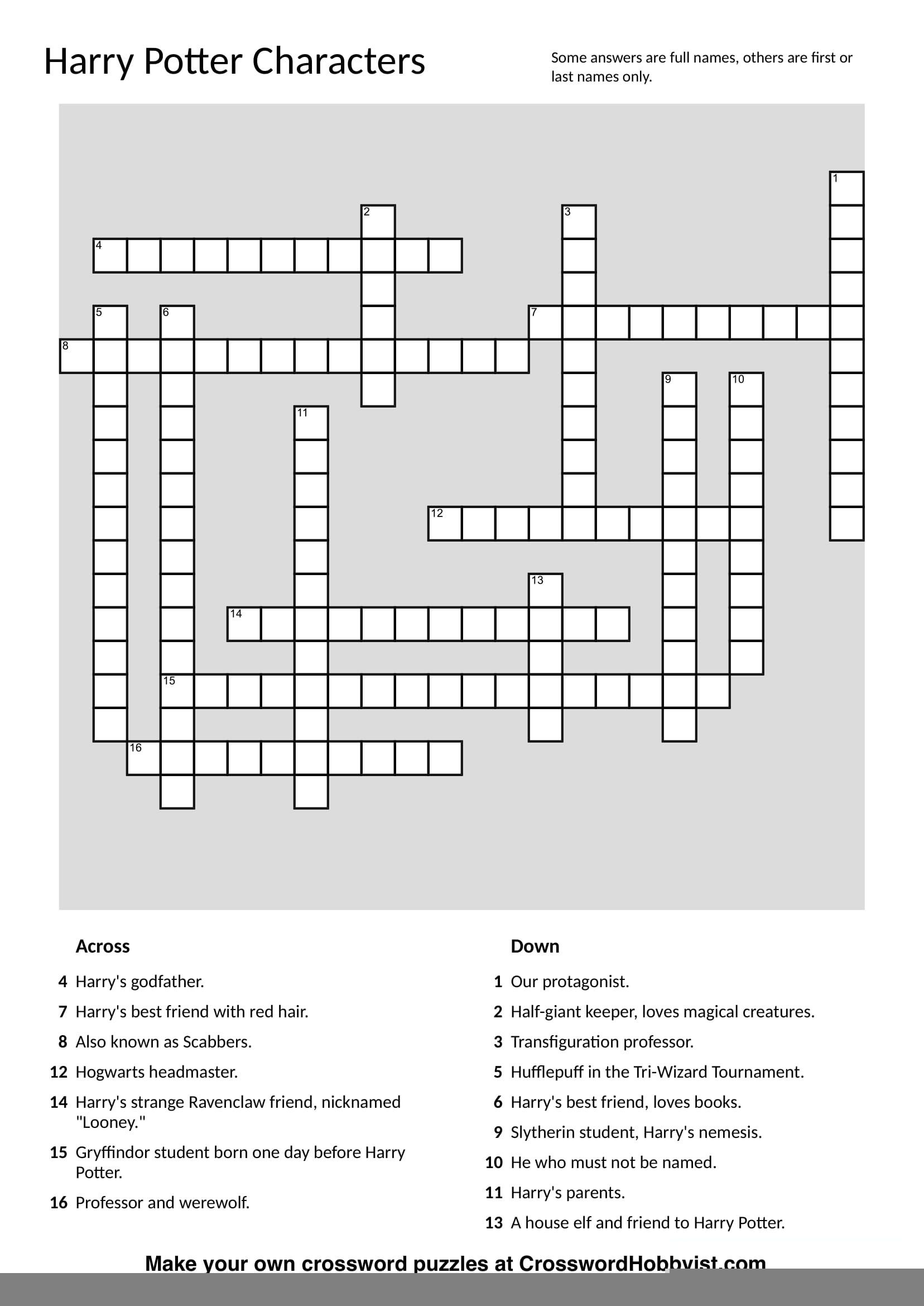 crossword puzzle maker template