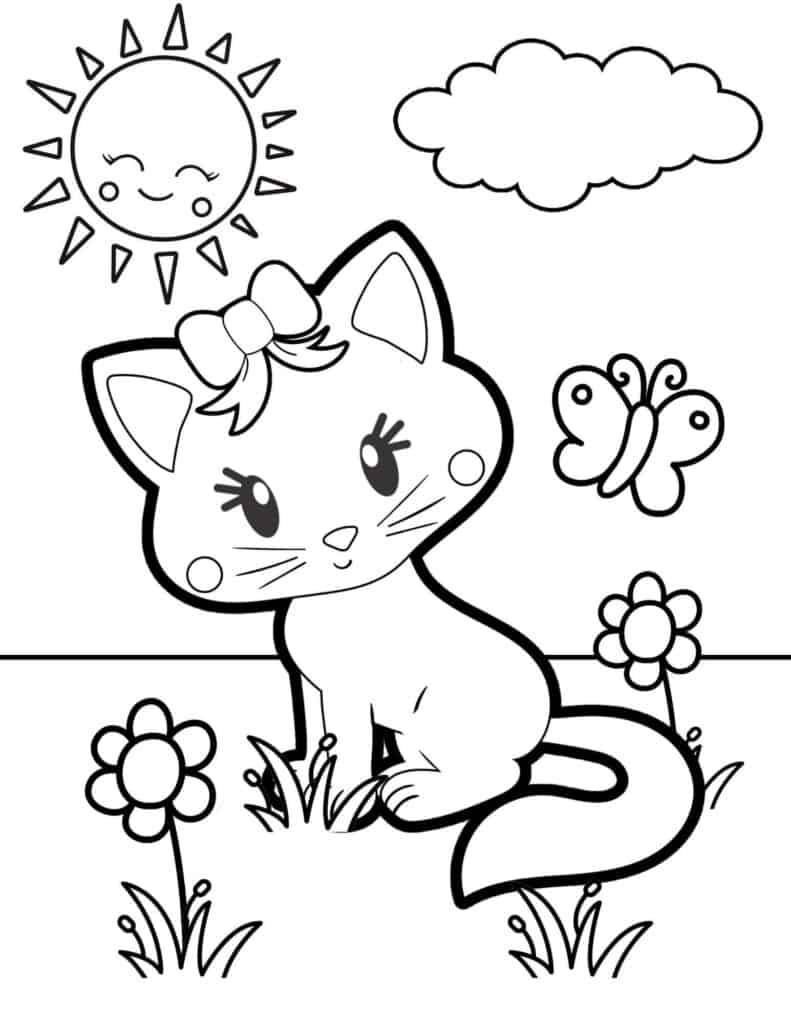 free printable cat pictures to color