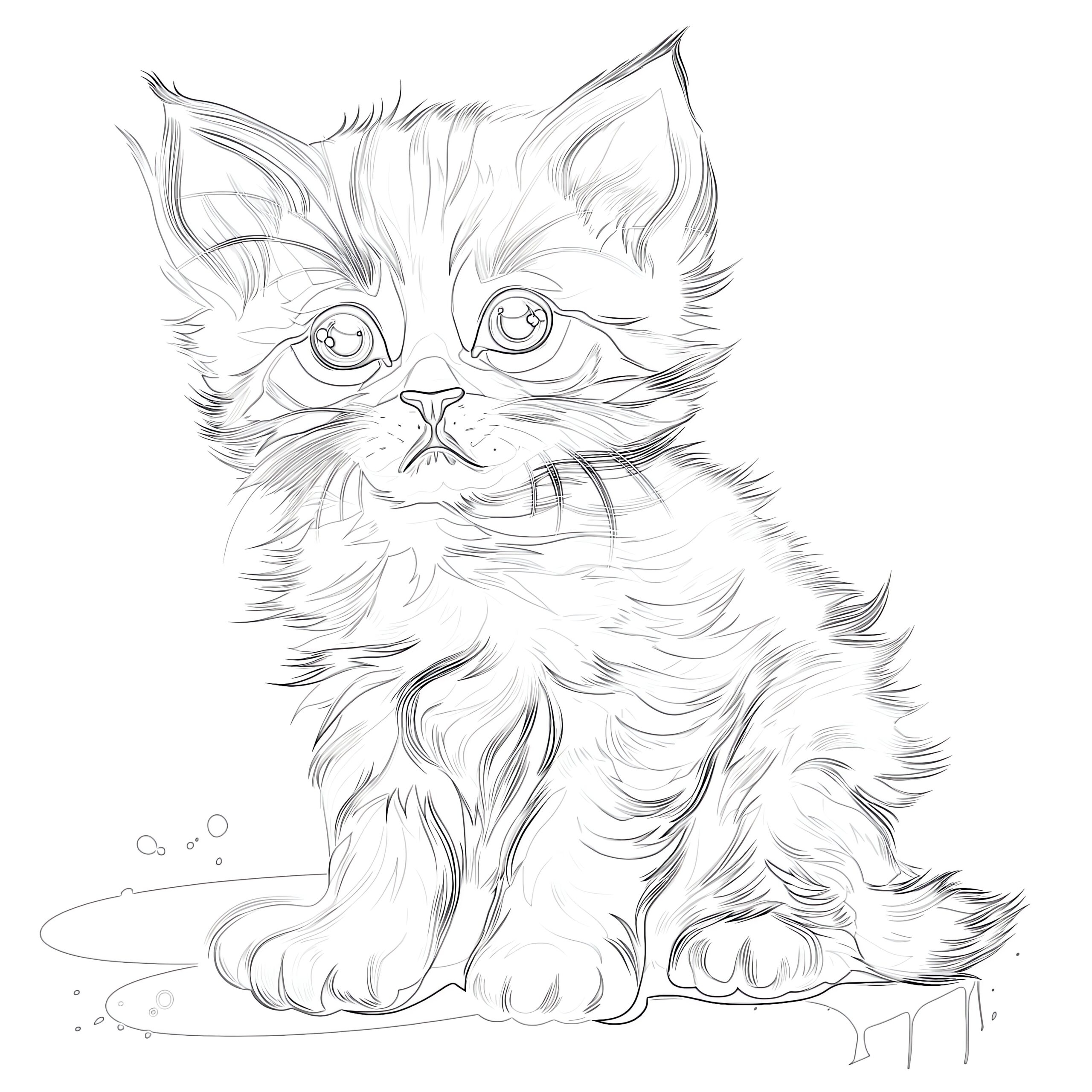 Cute Kitten Coloring Pictures Printable Infoupdate