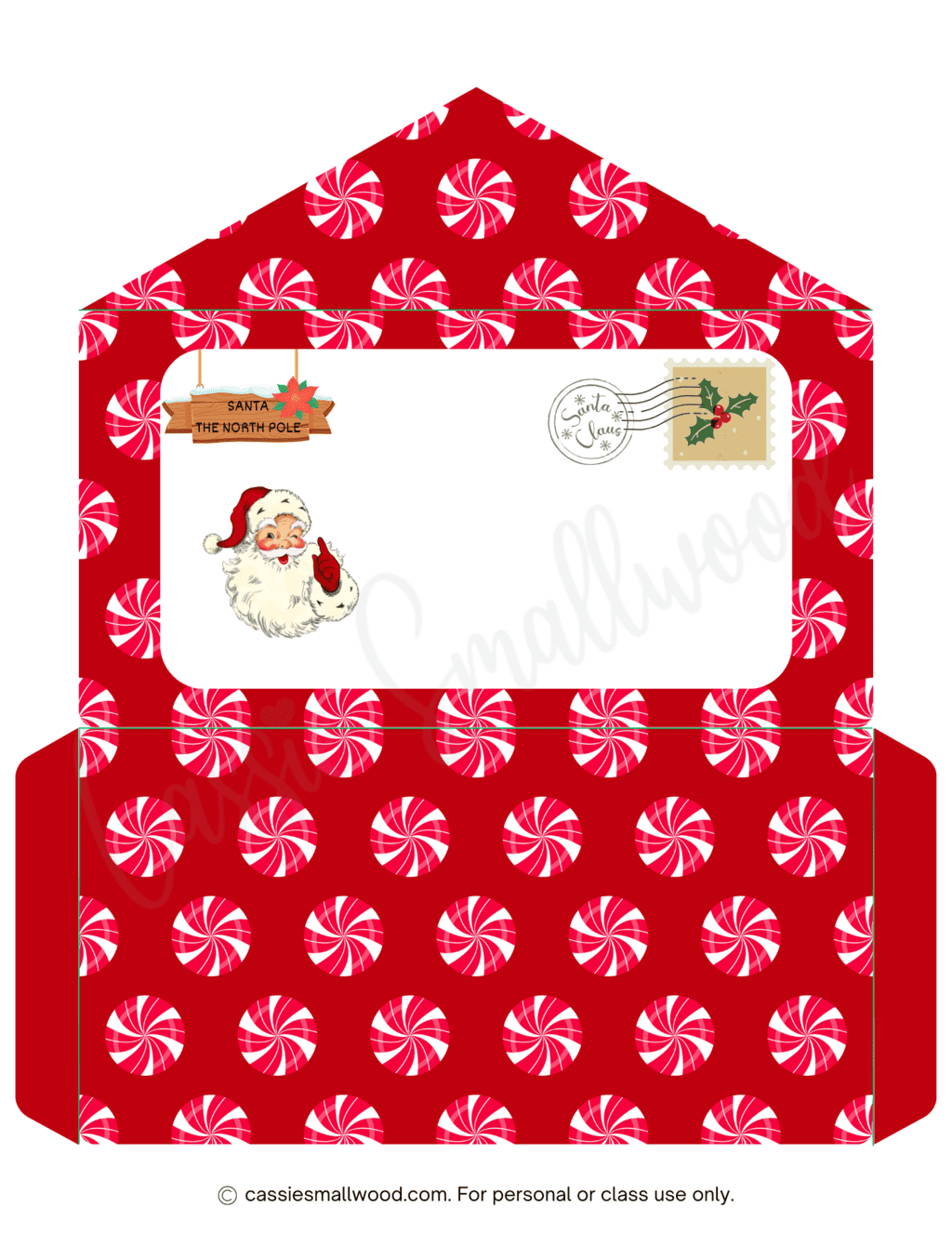 Cute Santa Envelopes Free Printable Cassie Smallwood Free