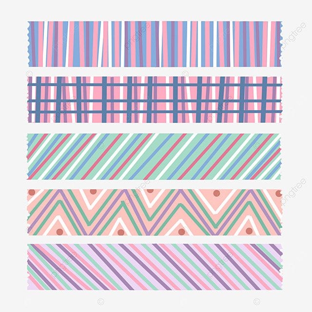 Cute Washi Tape Vector Hd PNG Images Hand Drawn Washi Tape Design With 
