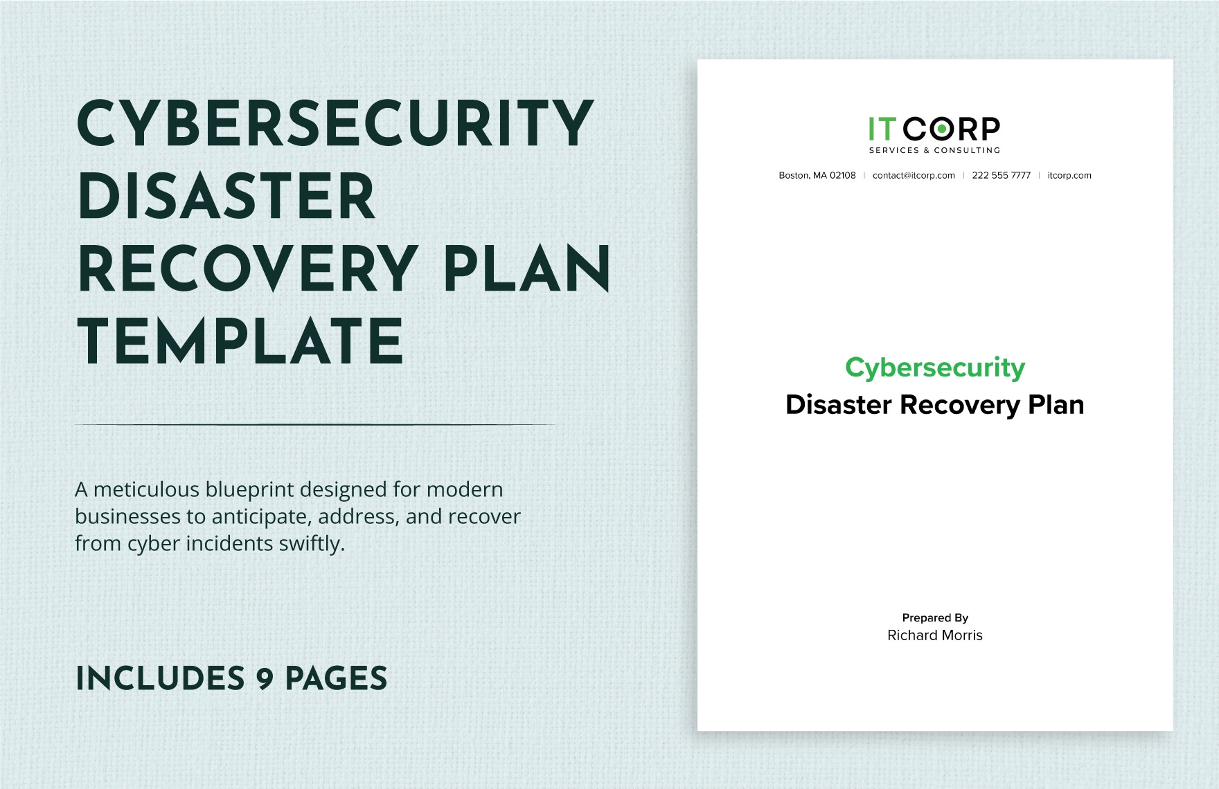 example of disaster recovery plan template
