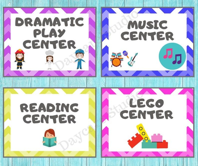 DAYCARE CENTER Signs childcare Printable Signs For Preschool Etsy
