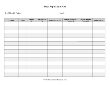Debt Repayment Plan Template