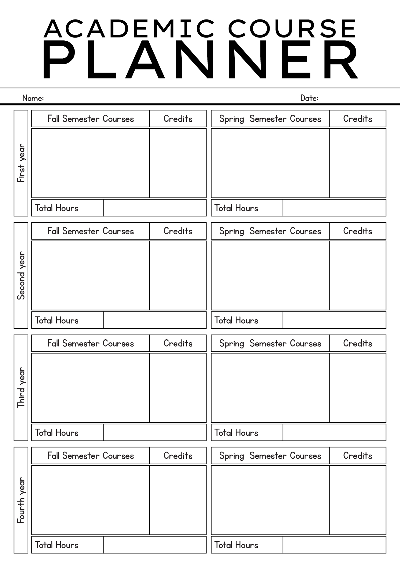 Degree Plan Template