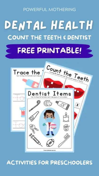 Dental Health Worksheet With Free Printables For Preschoolers To