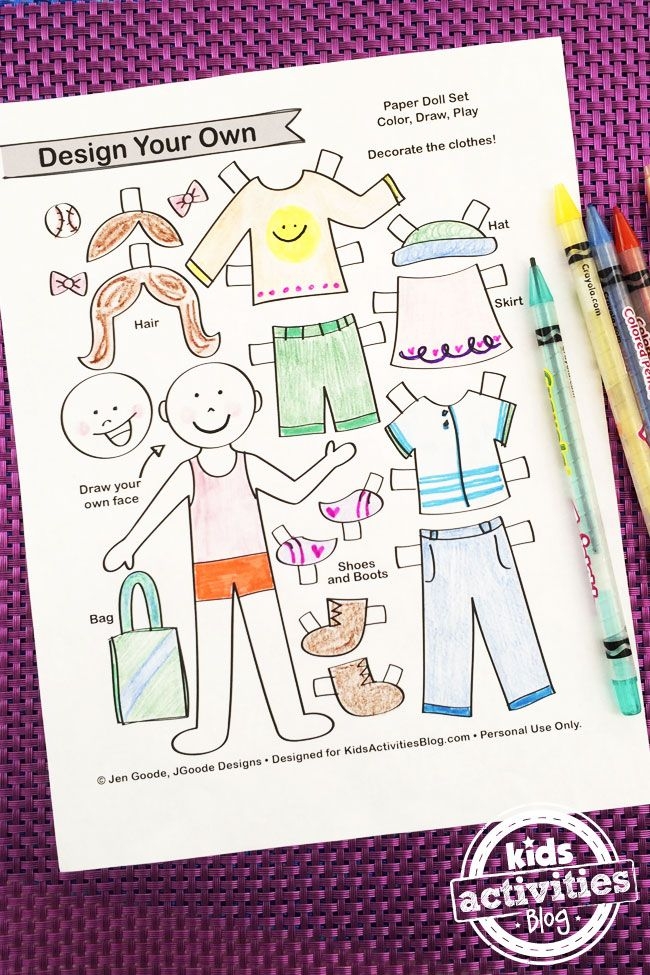 Design Your Own Paper Dolls Printable With Clothes Accessories Artofit