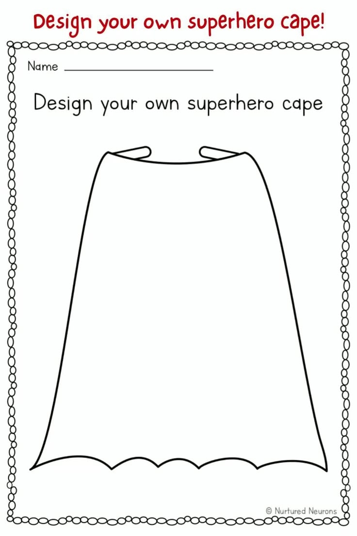 Design Your Own Superhero Cape Printable Template For Kids Nurtured