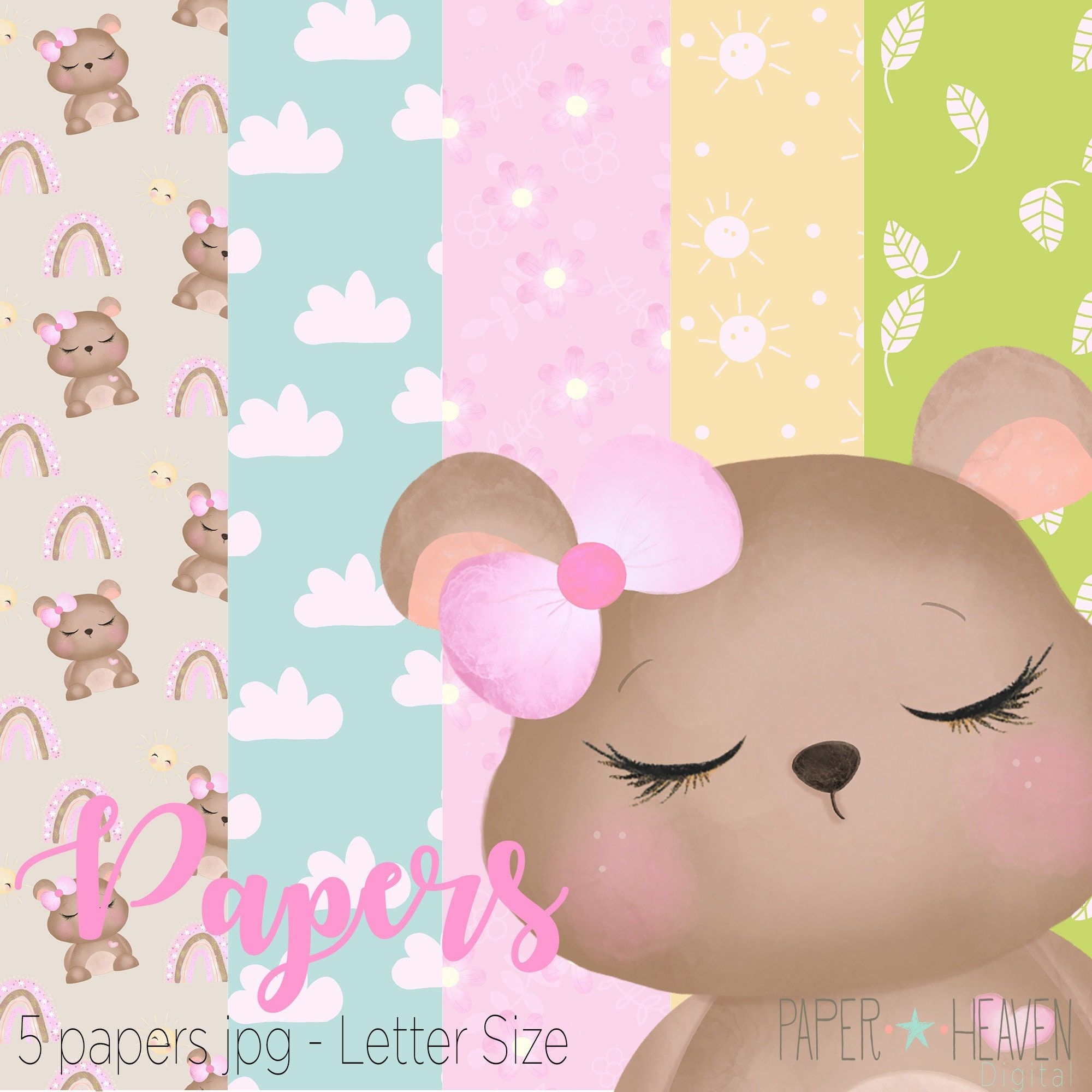 Digital Paper Printable Paper Digital Paper Set Cute Paper Design 