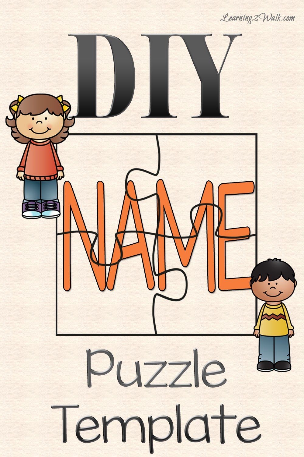 DIY NAME PUZZLE TEMPLATE Preschool Names Name Puzzle Name Activities
