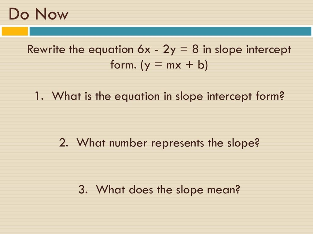 rewriting equations in slope-intercept form worksheet