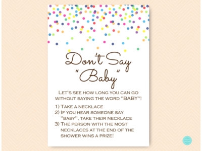 Don 39 t Say Baby Take A Necklace Game Magical Printable