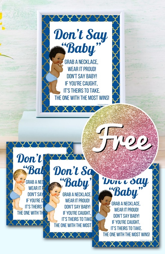 Don t Say Baby Baby Shower Game Pacifiers Free Template Baby 