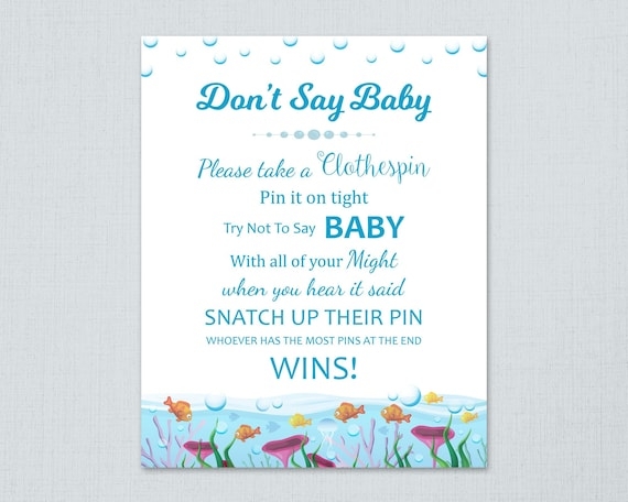 Dont Say Baby Game Printable Don 39 t Say Baby Sign Under Etsy