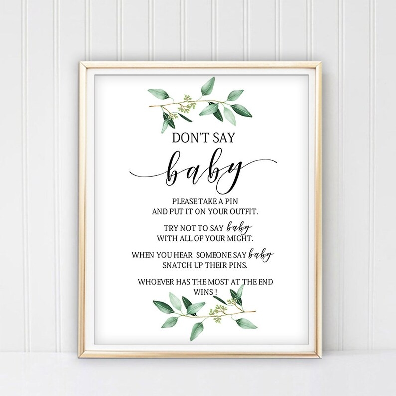 Dont Say Baby Game Printable Dont Say Baby Sign Don 39 t Etsy Australia