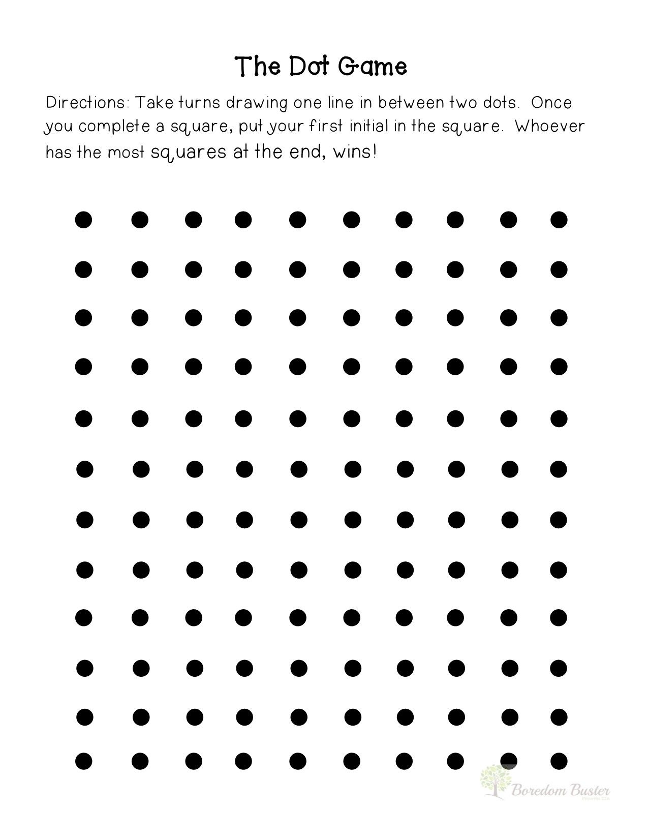 free printable dot box game
