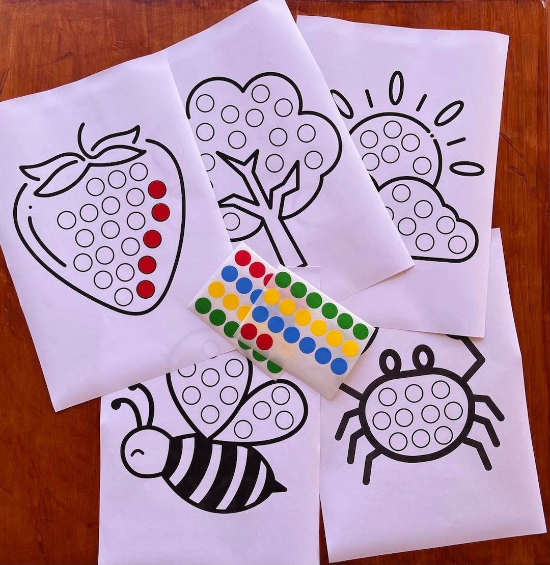Dot Sticker Activity Toddler Craft Fine Motor Skills Printable 