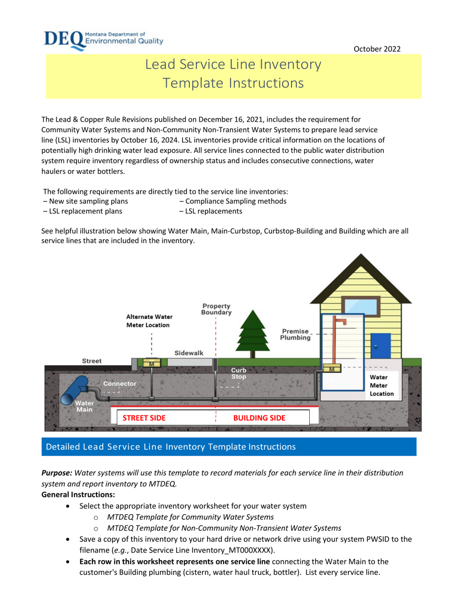 Download Instructions For Lcrr Lead Service Line Inventory Template PDF 