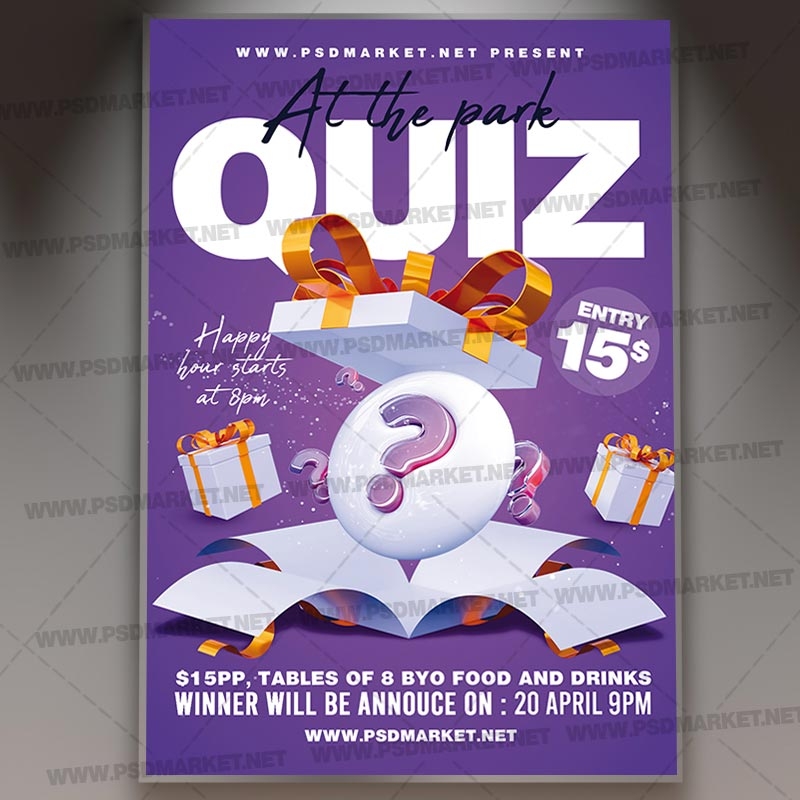 Download Quiz Night Card Printable Template Flyer PSDmarket