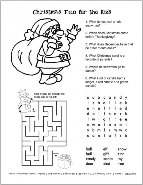 Download These FREE Christmas Kids 39 Activity Coloring Sheets Catch 