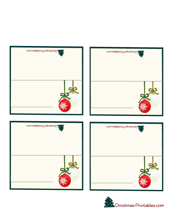 Downloadable Free Printable Christmas Place Cards Template Mopashoe