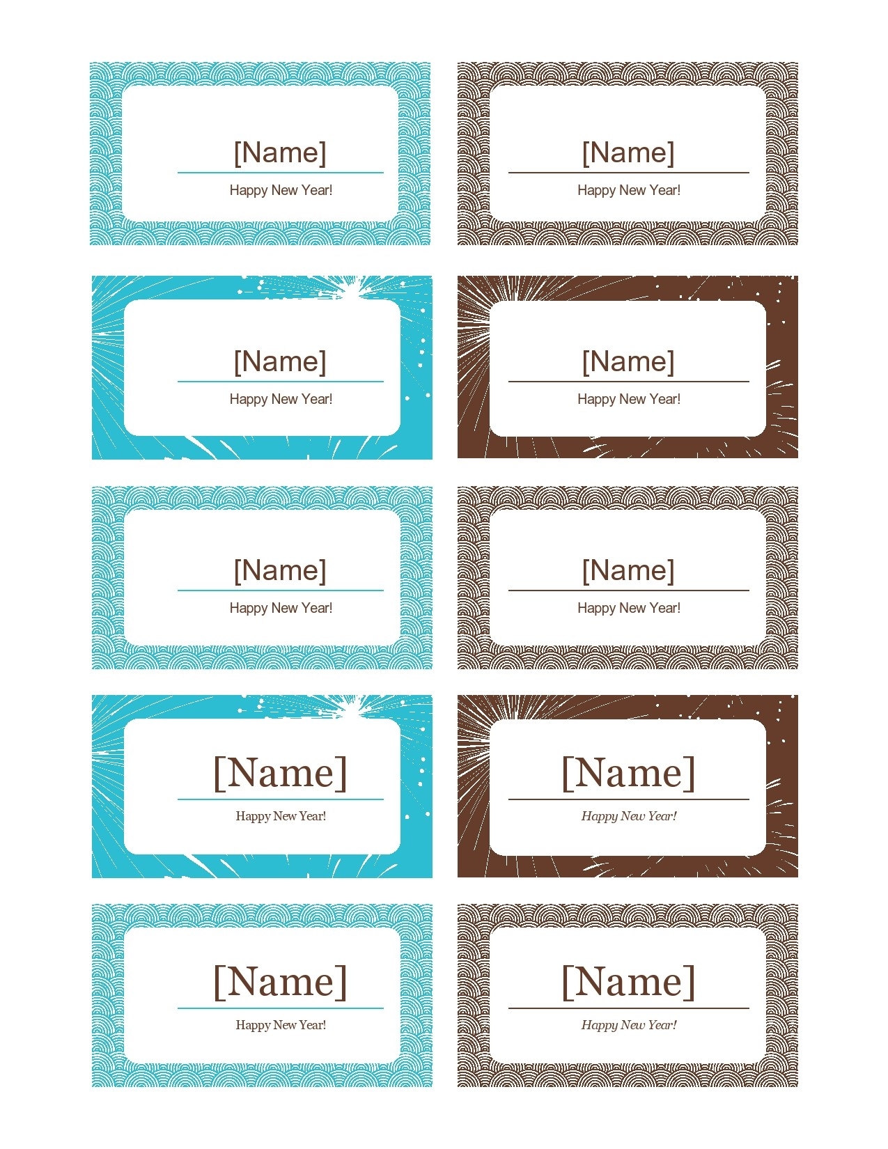 Downloadable Free Printable Place Card Template