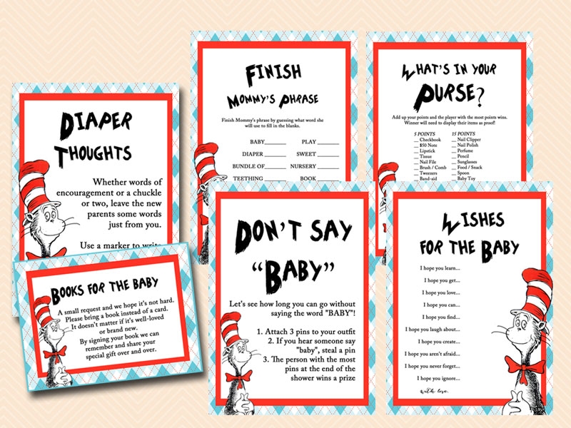 Dr Seuss Baby Shower Games Magical Printable