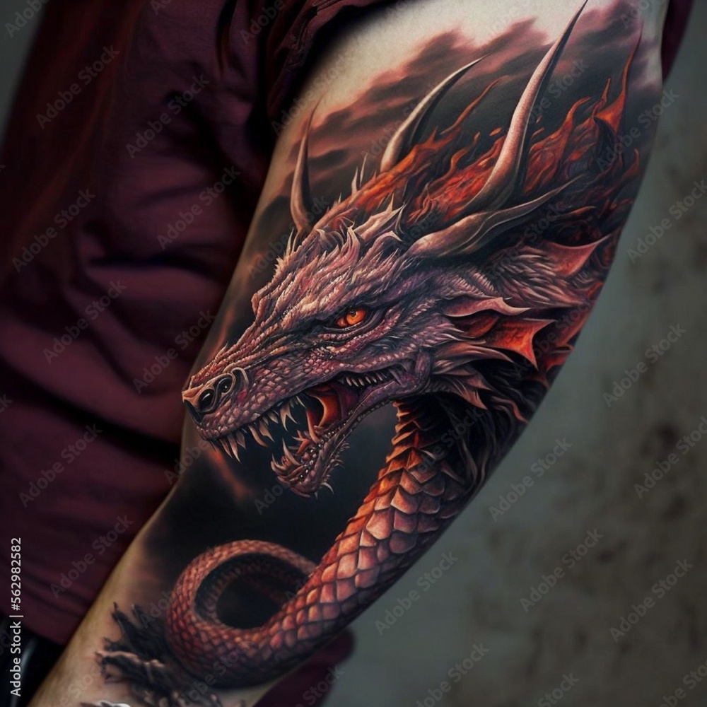 Dragon Tattoo Stock Illustration Adobe Stock