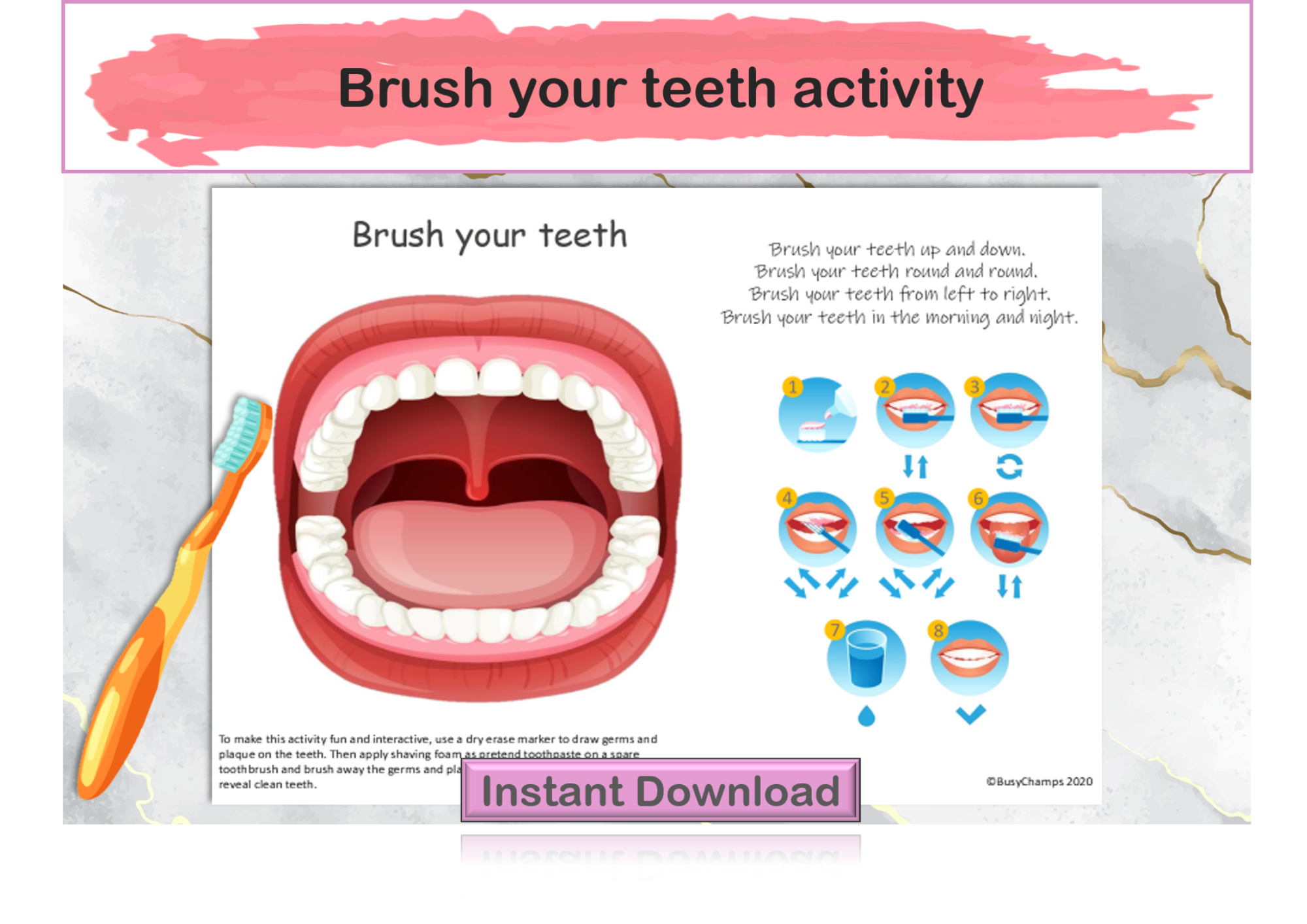 free printable brush teeth activity