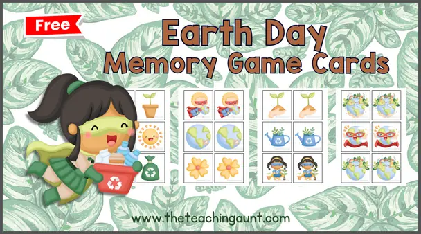 Earth Day Memory Game Printable The Teaching Aunt